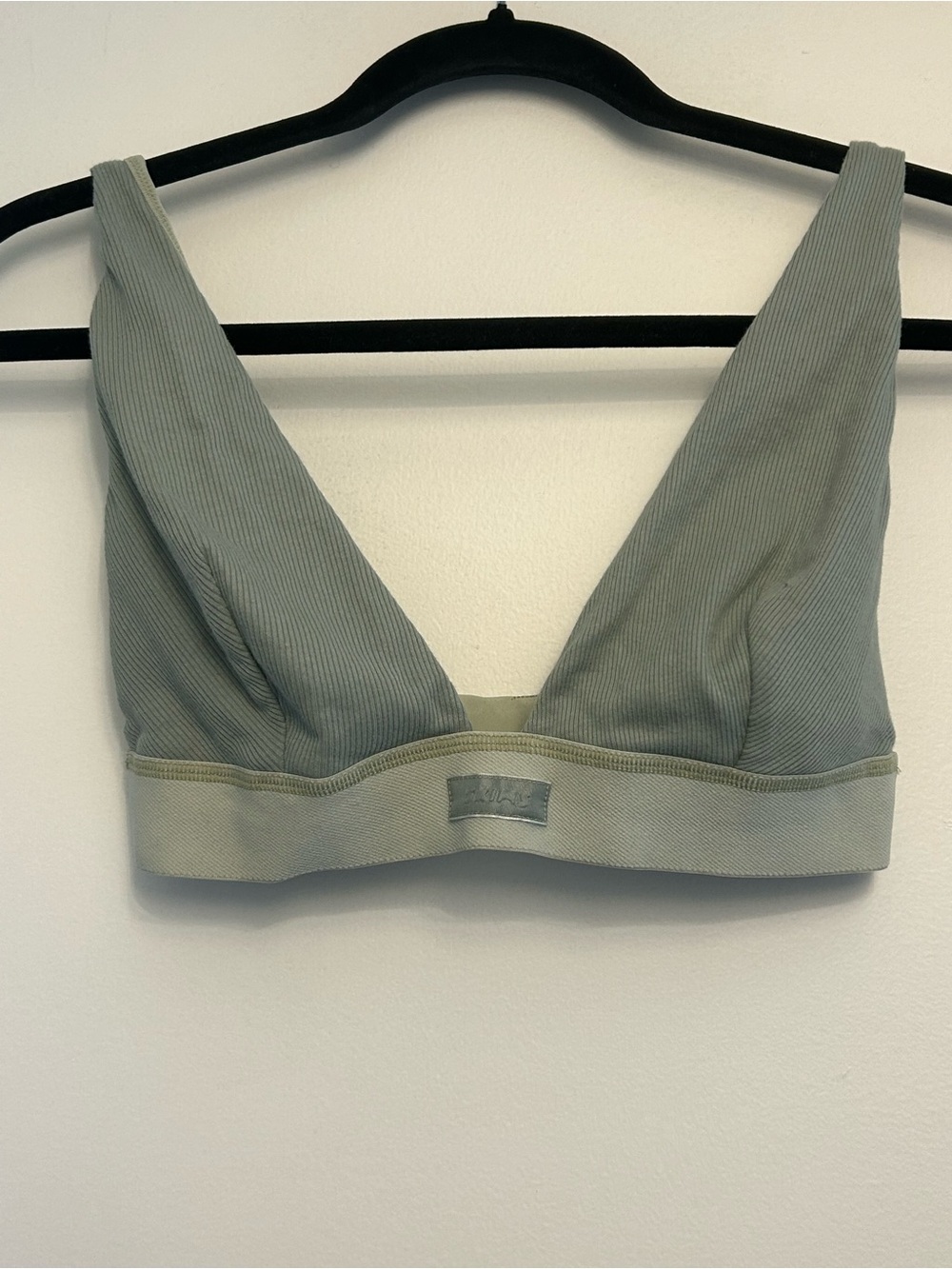 SKIMS Green Cotton Plunge Bralette
